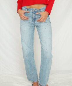 pistola: lexi mid rise bowed straight leg jean - aries