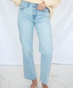 pistola: lexi mid rise bowed straight jeans - stellar vintage