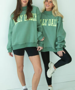 dilly dally mock neck sweatshirt - green