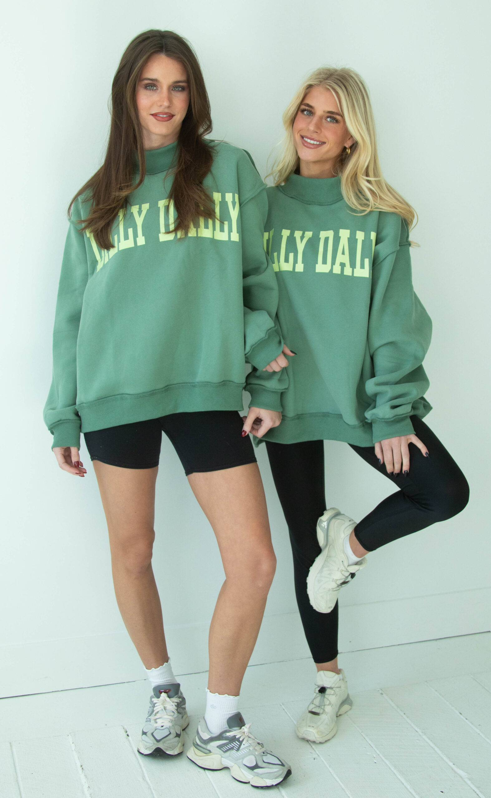 dilly dally mock neck sweatshirt - green