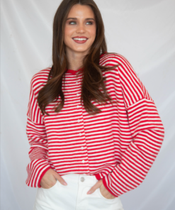 not over you cardigan - red