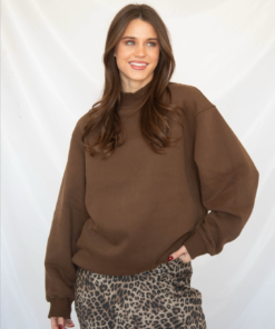 cocoa crush mock neck sweatshirt