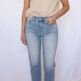 pistola: charlie high rise classic straight ankle jeans - dynamic vintage