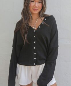 beat of your heart cardigan - black